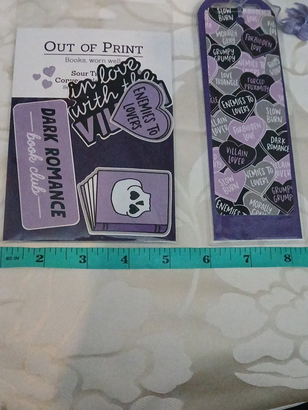 Out of Print Purple and Black Dark Romance  Sticker and Bookmark Set
